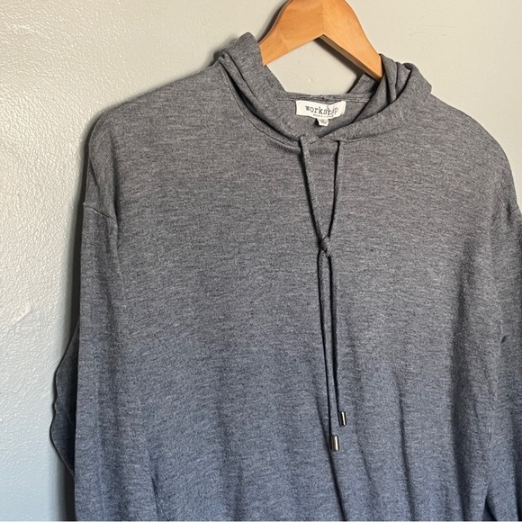 Workshop Republic Clothing Drawstring Cotten Hoodie Sweatshirt Grey Small - Picture 3 of 10